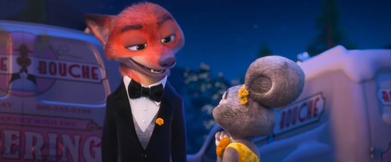 警察官の制服を着こなし、サングラスをずらすキツネのニック